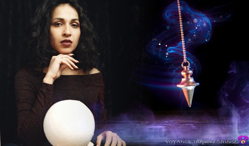 voyante téléphone, boule de cristal, pendule divinatoire